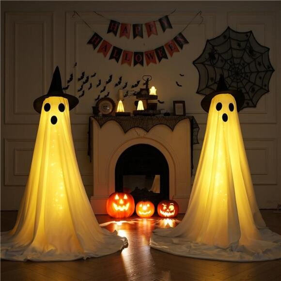2Packs Halloween Decorations Outdoor, Cute Halloween Decor Indoor, Spooky Ghost - Picture 4 of 7